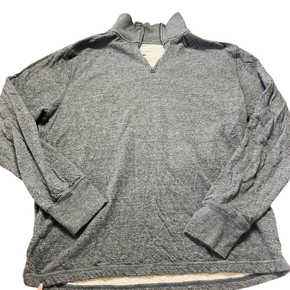 J Crew Mens Gray Quarter Zip Crew Neck Knit Goods SweatShirt L - Picture 1 of 4